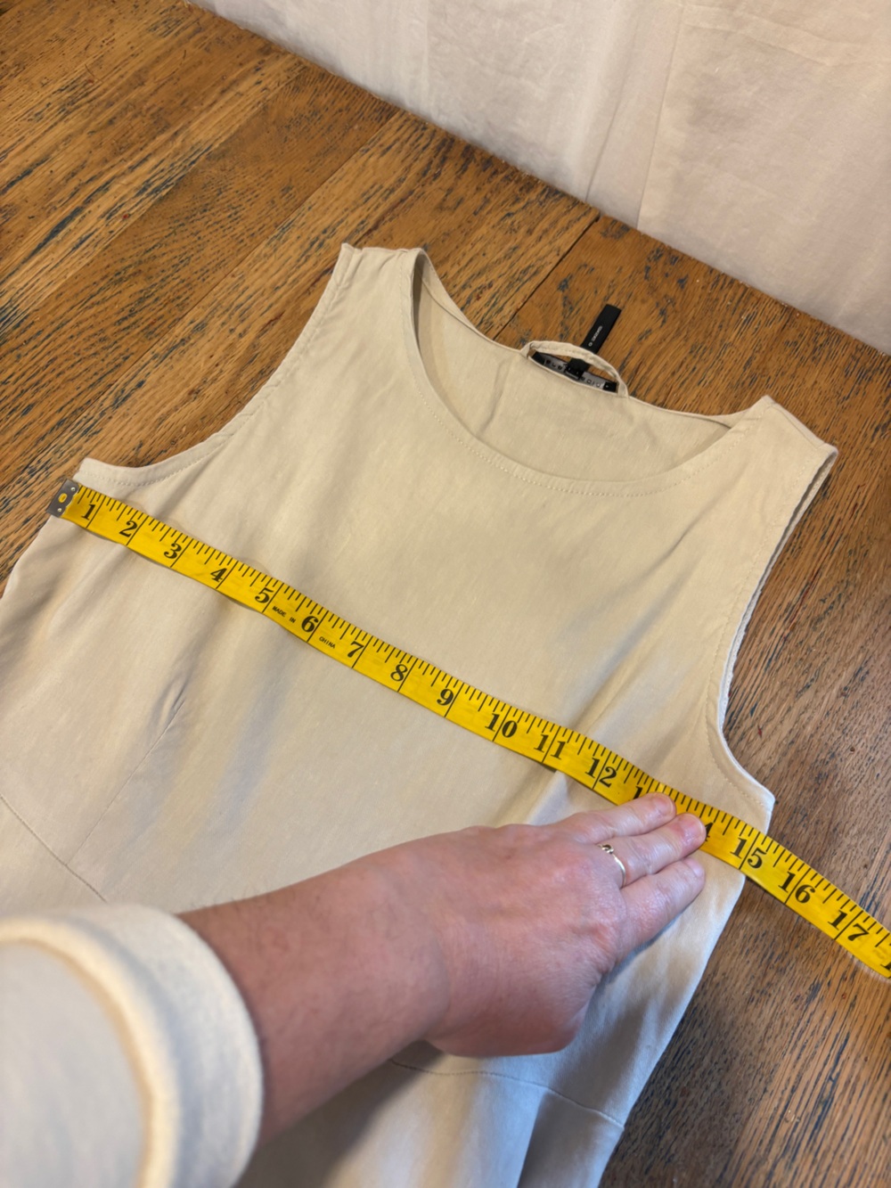 SARAH PACINI Beige Linen Blend Dress Size 0 XS - Picture 12 of 15